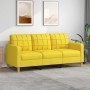 Sofá de 3 plazas de tela amarillo claro 180 cm