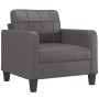 Sillón cuero sintético gris 60 cm