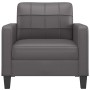 Sillón cuero sintético gris 60 cm