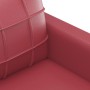 Sofá de 2 plazas de cuero sintético rojo vino 120 cm