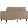 Sofá de 2 plazas de cuero sintético color capuchino 140 cm