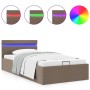 Cama canapé hidráulica almacenaje sin colchón taupe 100x200cm