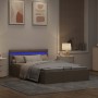 Cama canapé hidráulica almacenaje sin colchón taupe 140x200 cm