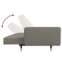 Sofá cama de 2 plazas con dos almohadas terciopelo gris claro
