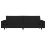 Sofá cama de 2 plazas con dos almohadas terciopelo negro