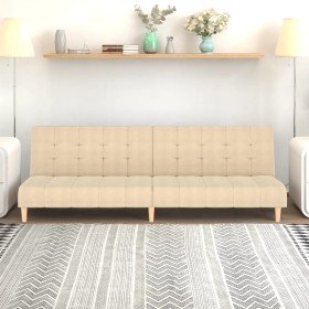 Sofá cama de 2 plazas tela color crema Sofá cama de 2 plazas tela color crema