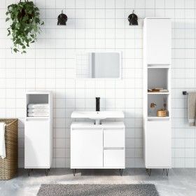 3-teiliges Badezimmermöbelset aus weißem Sperrholz von vidaXL, Badezimmermöbel - Ref: Foro24-3190221, Preis: 205,22 €, Rabatt: %