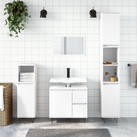 3-teiliges Badezimmermöbelset aus weißem Sperrholz von vidaXL, Badezimmermöbel - Ref: Foro24-3190221, Preis: 205,22 €, Rabatt: %