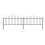 Gartenzaun mit Speerspitzen aus schwarzem Stahl (0,5–0,75) x 3,4 m von vidaXL, Zaunpaneele - Ref: Foro24-277704, Preis: 91,51...