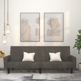 Sofá cama de 2 plazas terciopelo gris oscuro Sofá cama de 2 plazas terciopelo gris oscuro