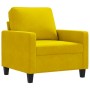 Sillón de terciopelo amarillo 60 cm