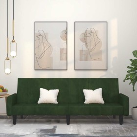 Sofá cama de 2 plazas terciopelo verde oscuro Sofá cama de 2 plazas terciopelo verde oscuro