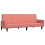 Sofá cama de 2 plazas terciopelo rosa
