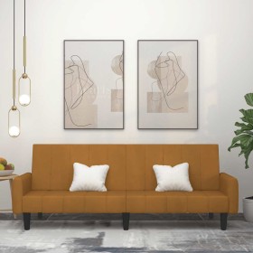 Sofá cama de 2 plazas terciopelo marrón Sofá cama de 2 plazas terciopelo marrón