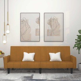 Sofá cama de 2 plazas terciopelo marrón Sofá cama de 2 plazas terciopelo marrón