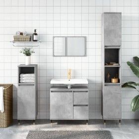 2-teiliges Badezimmermöbelset aus betongrauem Sperrholz von vidaXL, Badezimmermöbel - Ref: Foro24-3190225, Preis: 182,63 €, R...