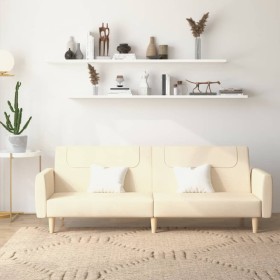 Sofá cama de 2 plazas tela color crema Sofá cama de 2 plazas tela color crema