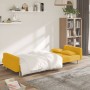 Sofá cama de 2 plazas con dos almohadas tela color amarillo