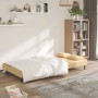Sofá cama de 2 plazas con dos almohadas terciopelo color crema
