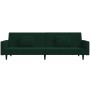 Sofá cama de 2 plazas con dos almohadas terciopelo verde oscuro