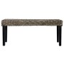 Banco de ratán kubu y madera maciza de caoba negro 110 cm