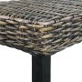 Banco de ratán kubu y madera maciza de caoba negro 110 cm