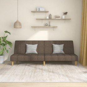 Sofá cama de 2 plazas tela gris taupe Sofá cama de 2 plazas tela gris taupe