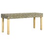 Banco de ratán kubu natural y madera maciza de caoba 110 cm