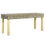 Banco de ratán kubu natural y madera maciza de caoba 110 cm en Bancos de comedor y cocina | Comprar online en Foro24