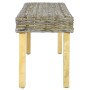 Banco de ratán kubu natural y madera maciza de caoba 110 cm
