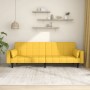 Sofá cama de 2 plazas con dos almohadas tela color amarillo en Sofás | Comprar online en Foro24