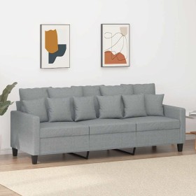 Sofá de 3 plazas de tela gris claro 180 cm