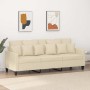 Sofá de 3 plazas de tela crema 180 cm