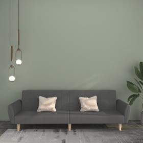 Sofá cama de 2 plazas tela gris claro Sofá cama de 2 plazas tela gris claro