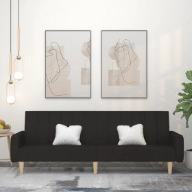 Sofá cama de 2 plazas tela negro Sofá cama de 2 plazas tela negro