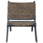 Silla de ratán kubu natural y madera maciza de caoba gris
