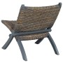 Silla de ratán kubu natural y madera maciza de caoba gris