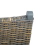 Silla de ratán kubu natural y madera maciza de caoba gris