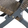 Silla de ratán kubu natural y madera maciza de caoba gris