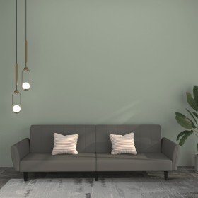 Sofá cama de 2 plazas terciopelo gris oscuro Sofá cama de 2 plazas terciopelo gris oscuro