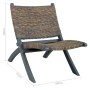Silla de ratán kubu natural y madera maciza de caoba gris