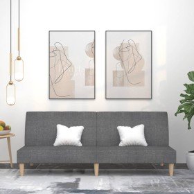 Sofá cama de 2 plazas tela gris claro