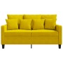 Sofá de 2 plazas terciopelo amarillo 120 cm
