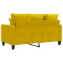 Sofá de 2 plazas terciopelo amarillo 120 cm