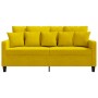 Sofá de 2 plazas terciopelo amarillo 140 cm
