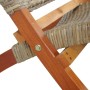 Silla de ratán kubu natural y madera maciza de caoba