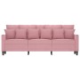 Sofá de 3 plazas terciopelo rosa 180 cm