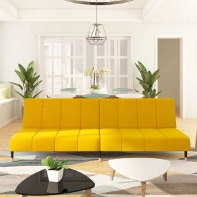 Sofá cama de 2 plazas terciopelo amarillo Sofá cama de 2 plazas terciopelo amarillo