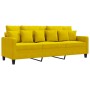 Sofá de 3 plazas terciopelo amarillo 180 cm