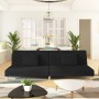 Sofá cama de 2 plazas con dos almohadas tela negro